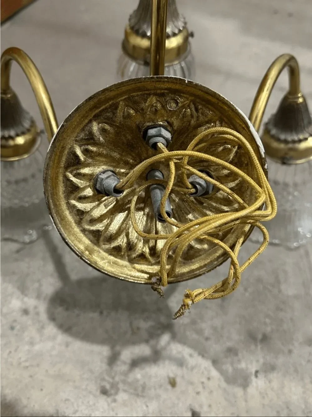 Vintage Neoclassical Style Brass Vanity Bathroom 3 Arm Wired Wall Sconce